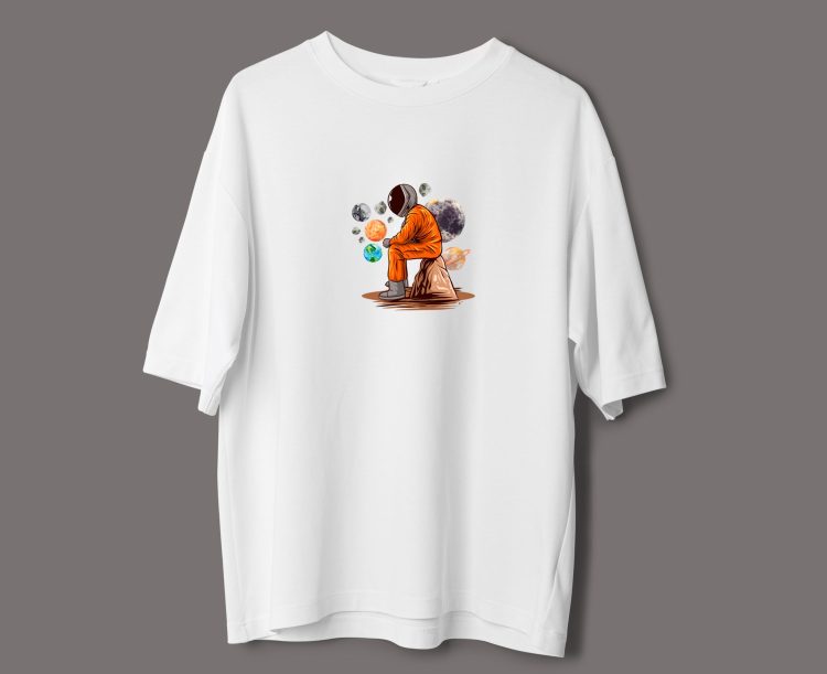 Thinking Astronaut Oversize Tshirt - Görsel 2